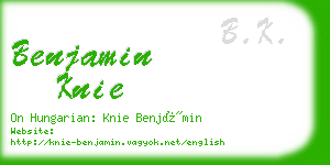benjamin knie business card